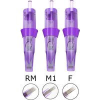10PCS Professional Agujas Tatuaje Stainless Steel 0.3mm Round Curved Magnum Disposable Brow Lip Makeup Tattoo Cartridge Needle