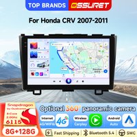 OSSURET Schneller Versand 2 Din 9 Zoll Android 15 GPS-Navigation Autoradio für Honda CRV 2007-2011 Autoradio Intelligentes Headunit Kabelloses CarPlay Android Auto SWC Octa Core RDS DSP Audio Radio