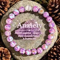 8mm Bohemia Style Reiki Healing for Women Men Purple Stone Beaded Bracelet Bead Bracelet Elastic Beaded Bracelet Jewelry Gift
