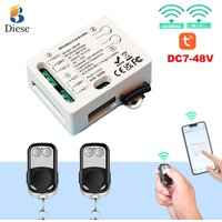 WIFI Tuya Smartlife Wireless RF433mhz Remote Control Switch DC12V 24V 48V 2Ch Dry Relay Receiver Remote for Gate Garage Door Led