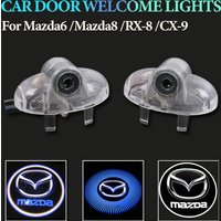 for Mazda 6 2009-2015 Mazda8 2011-2015 RX-8 2004-2010 CX-9 2013 Car Door Welcome Light LED Projector Atmosphere Lamp sticker
