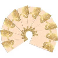 Shagun Money Envelopes 7.5" X 3.5" Pink Designs Money Holder, 10Pcs Gold Foil Gift Envelope for Thanksgiving Diwali Eid Birthday