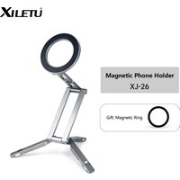 XILETU Magnetic Phone Tripod Stand Portable Foldable Desktop Holder for Smartphones Selfie Video with Arca-Swiss&1/4 Screw Hole