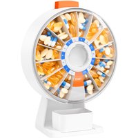 Pill Dispenser Daily, Large Pill Organizer with Wall-Mounted or Standing Use, 14 Days Pill Box, Push Button Design