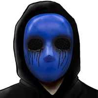 Maski Jack dla dorosłych Horror na imprezę Halloween Męska niebieska maska z czarnymi łezami krwi