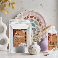 Resin Casting Powder Kit(LIQUID and BASE 2.5:1)(350/700/1050g),fast curing casting gypsum powder for beginners, water-activated