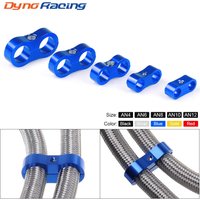 AN4 AN6 AN8 AN10 AN12 Braided Rubber Hose Line Clamp Aluminum Anodized Line Separator Separator Divider Clamp Kit Black Blue