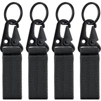 4Pcs Nylon Tactical Carabiner Keychain Webbing Buckles Molle Belt Backpack Clips Hook Hanging Outdoor Camping Hiking EDC Tools