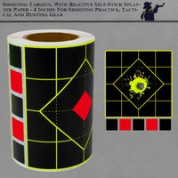 100Pcs 4-Inch Square Shooting Targets with Adhesive Backing for Practice, Fluorescent Color Labels (Can Be Used for Real Gun Practice and Airgun Practice), Highly Visible Shooting Target Stickers