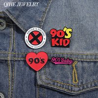 90's Baby Funny Slogans Collected Enamel Pins Custom Nostalgia 90s Kids Brooches Backpack Lapel Badge Jewelry Gifts For Friends