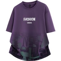 Men's Outdoor Fishing Casual Lightweight Breathable Loose Comfortable Printed T-shirt Fashionable Ice Silk Short Sleeved T-shirt