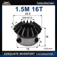 Bevel Gear 1.5 Modulus 16 Teeth With Inner Hole 6mm 8mm 10mm 12mm 90 Degree Drive Commutation Steel Gears With Screw