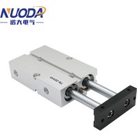 Siłownik pneumatyczny dwustronny z podwójną tuleją TN, cylinder pneumatyczny 10 16 20 25 32mm, stop aluminium, skok 30 40 50 60 80 100 150 200mm