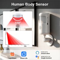 2/4/6/8 Stück Tuya Smart WiFi Infrarot-Detektor DC 5V 4 Alarmmodi App-Fernüberwachung PIR-Bewegungsmelder für Lager, Büro, Haus, Garage