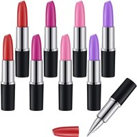 10Pcs Ballpoint Writing Pens Multi-Color Lipstick Cute Ball Pen Novelty Office Stationery Students Children Gift