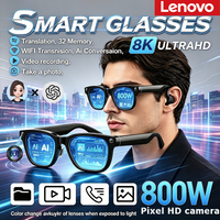 Lenovo Men AI Smart Glasses 8MP HD Camera 8K Shooting Image AI Translation Bluetooth Call Recording Music Smart Sunglasses 2026