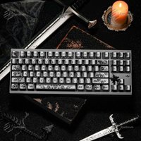 Gothic Rose Keycaps Mechanical Keyboard Keys Cap Hand Painted Ball Cap Metallic Paint Keycaps 61 68 75 87 98 100 Keycaps