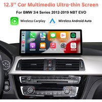 12.3'' Wireless CarPlay Car Multimedia Display Screen For BMW 3 4 Series F30 F31 F32 F33 F34 F36 NBT EVO with Android Auto
