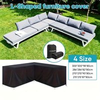 NEVERLAND L-Shape Furniture Protector - Outdoor Rattan Corner Sofa Cover, Desk Storage Protector, 210D V-Shaped Garden Furniture Cover with Drawstring, UV Resistant, Dustproof, Long-Lasting, Universal