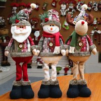 Christmas Dolls Tree Decor Standing Santa, Snowman and Reindeer Figurines for Home Decor Birthday Gifts Merry Christmas