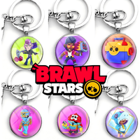 Cute Cosplay Kawaii Acrylic Keychain Set Keyring Brawler Leon Spike Crow Accessories for Cosplayer Key Chain Gift