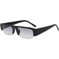 Stage Prop Small Rectangle Women Sunglasses Vintage Clear Lens Men Half Frame Eyewear Shades UV400 Beach Vacation Sun Glasses