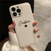 Luxury Leather Case For iPhone 16 15 14 13 12 11 Pro Max XR XS MAX 7 8 Plus 14 Plus Personalised Customized Name Cover 15 14 Pro