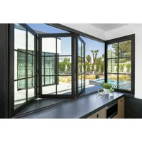 Aluminium Windows Supplier Low E Glass Horizontal Bi-folding Windows European Style Bi-folding Windows for Hotel & Villa Use