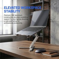 2-in-1 detachable Laptop Stand for Desk, Metal Foldable Laptop Riser Holder, Portable Desktop tablet stand,with 10-15.6” Laptop