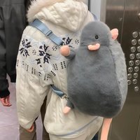 New Cartoon Flower Branch Rat Backpack Flower Branch Rat Cute Realistic Mouse Backpack Soft Animal Figure