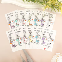 7 Pieces/14 Pieces 2D Flat Cute Giraffe and Daisy Keychains with Pocket Hug Thank You Cards - Cute Cartoon Animal Charms, Durable Alloy Material, Perfect for Handbags, Bags, Birthday, Wedding Gifts,
