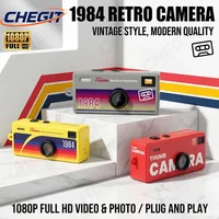 1080P HD Recorder Thumb Camera Retro Mini Keychain with Built-in Flash Auto Focus 130° Wide-Angle Lens Supports Memory Cards