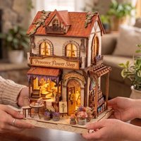 Kit de figurines miniatures en bois à monter soi-même, thème 'Prelude parmi les fleurs', Mini Casa, pour amis, cadeaux de Noël, décoration intérieure, artisanat