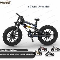 AliExpress wishiot MOC Off-Road Mountain Bike Downhill Bicycle Front Dual Shock Absorber Chain Linkage Building Block Simulation Model Toy Kid Gift