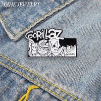 Gorillaz Rock Band Music Enamel Pin Punk Anime Characters Street Art Style Brooch Bag Lapel Badge Jewelry Gift For Fans Friends