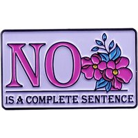 1pc NO is a Complete Sentence" Floral Pin Feminist Boundary Statement Brooch,Empowering Women Aesthetic Accessory for Daily Wear