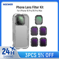 NEEWER 5pcs Phone Lens Filter Kit , Black Mist Diffusion 1/4/ND8/ND16/ND32/ND64 HD Optical Glass For iPhone 16 Pro/Pro Max cage