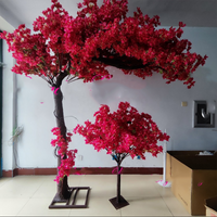 Artificial Red Cherry Blossom Bougainvillea Tree for Indoor And Outdoor Decorations Fake Bouquet of Flowers in Red Color