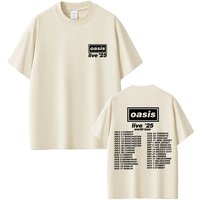 O-Oasis Live 25 Tour T Shirt Men Women Gothic Vintage Oversized Tshirt Men's High Quality Short Sleeve T-shirts