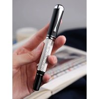 New Sale MAJOHN P138 Metal Piston Fountain Pen Octahedral Etching Pattern No.6 Nib EF/F/M/Flat Nib Classical Plated Writing Gift