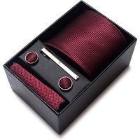 Tie Handkerchief Cufflink Set For Men Necktie Holiday Gift Box Blue Gold Suit Accessories Slim Wedding Gravatas