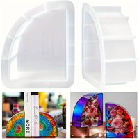 1pc- Bookend resin mold, suitable for DIY books, desktop storage racks, flower preservation, office home decoration, and gifts