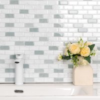 3/5/10pcs Peel and Stick Wall Tile Sticker Mosaic Tile Pannel Marble Style Vinly Wallpaper Removable Square Wall Tiles for Home