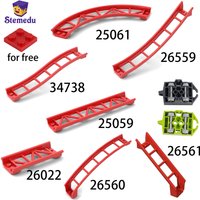 10PCS Track Roller Coaster Model Railway City Train Technical Part MOC Building Blocks For Kids Gifts 26022 25059 25061 26561