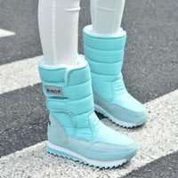 Winter Thick Women's Snow Boots Warm Plush Mid-calf Boots Non Slip Waterproof Platform botas invierno mujer Casual White Shoes