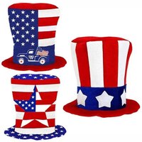 【TG150-M3】Uncle Sam Hat for 4th of July - Patriotic Party Supplies American Flag Day Memorial Day Halloween Accessories