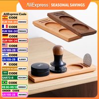 Coffee Tamper Station Espresso Tamper Holder Walnut Wood Support Base, Coffee Filter Storage for 51MM 54MM 58MM Barista Tool