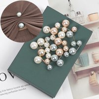 5PCS/set Double Pearl Non-slip Safety Pins Dress Brooch Decoration Dress Waist Fastening Pin Collar Adjustment Scarf Accessories