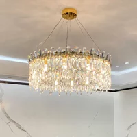 Modern Luxury LED Crystal Chandeliers Home Living Dining Room Lighting Villa Decoration Ceiling Pendant Lights Indoor Fixtures