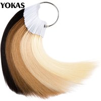 30pcs 20cm New Real Human Hair Color Rings Swatches For Human Hair Extensions Salon Tools Hair Dyeing Sample Chart Ring YOKAS